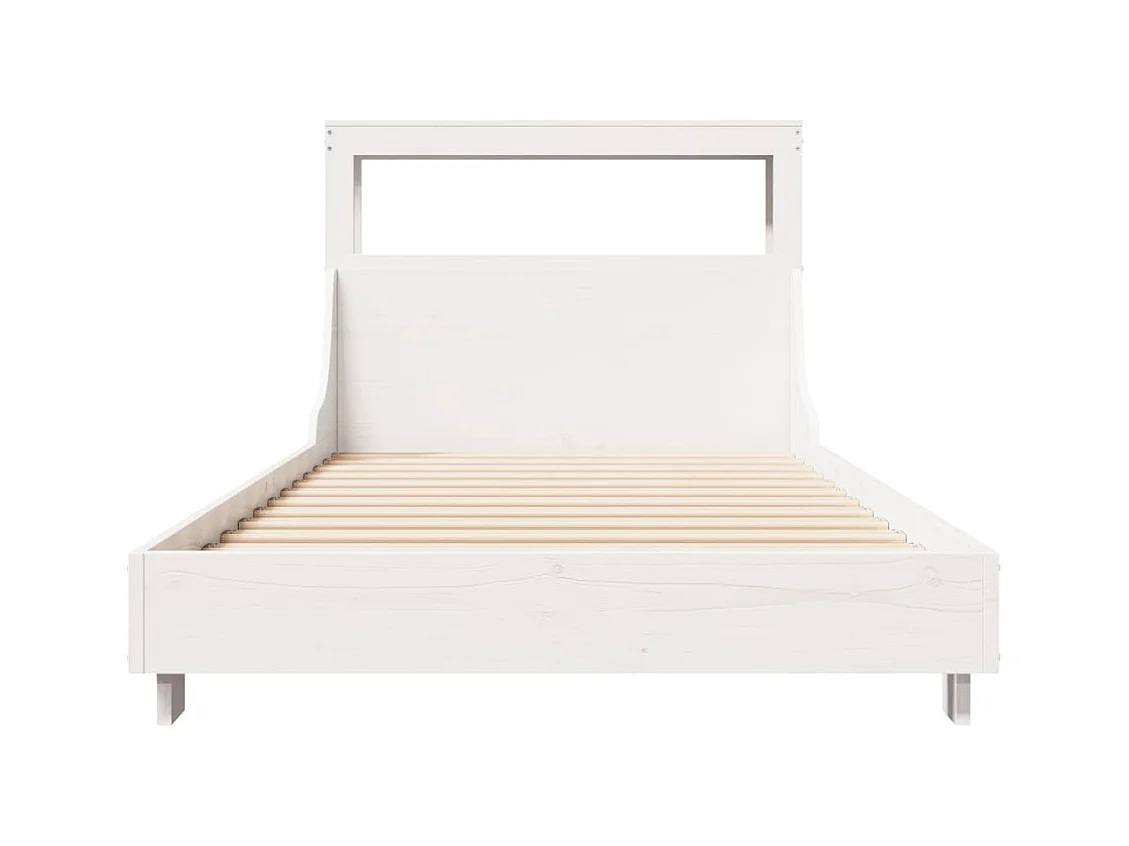 Cadre de lit sans matelas blanc 90x200 cm bois de pin massif