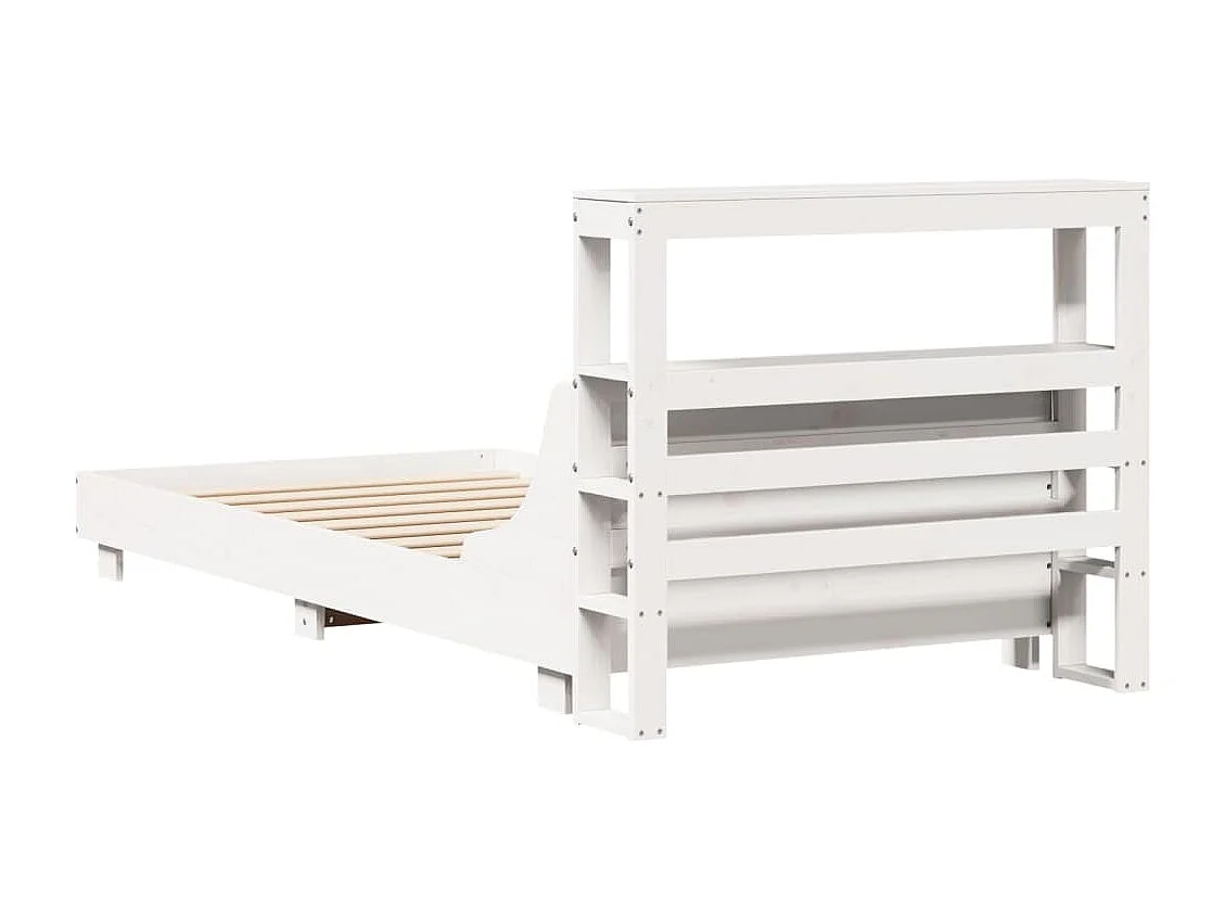 Cadre de lit sans matelas blanc 90x200 cm bois de pin massif
