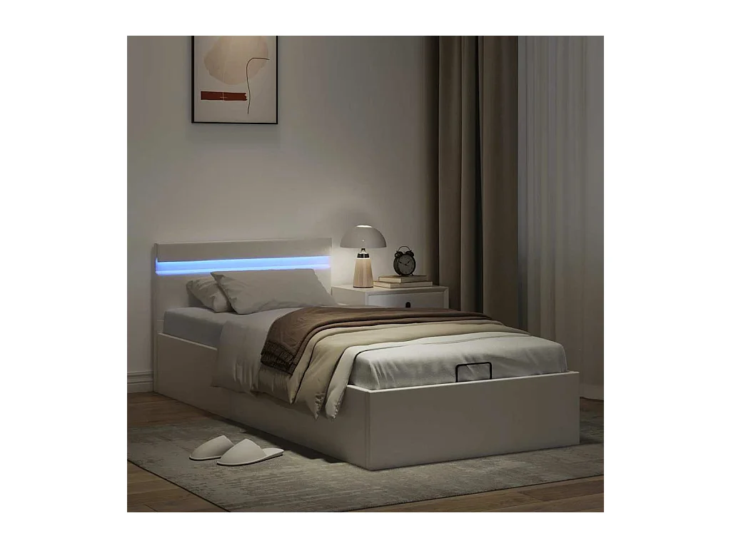 Hydraulisch opbergbedframe zonder matras met LED