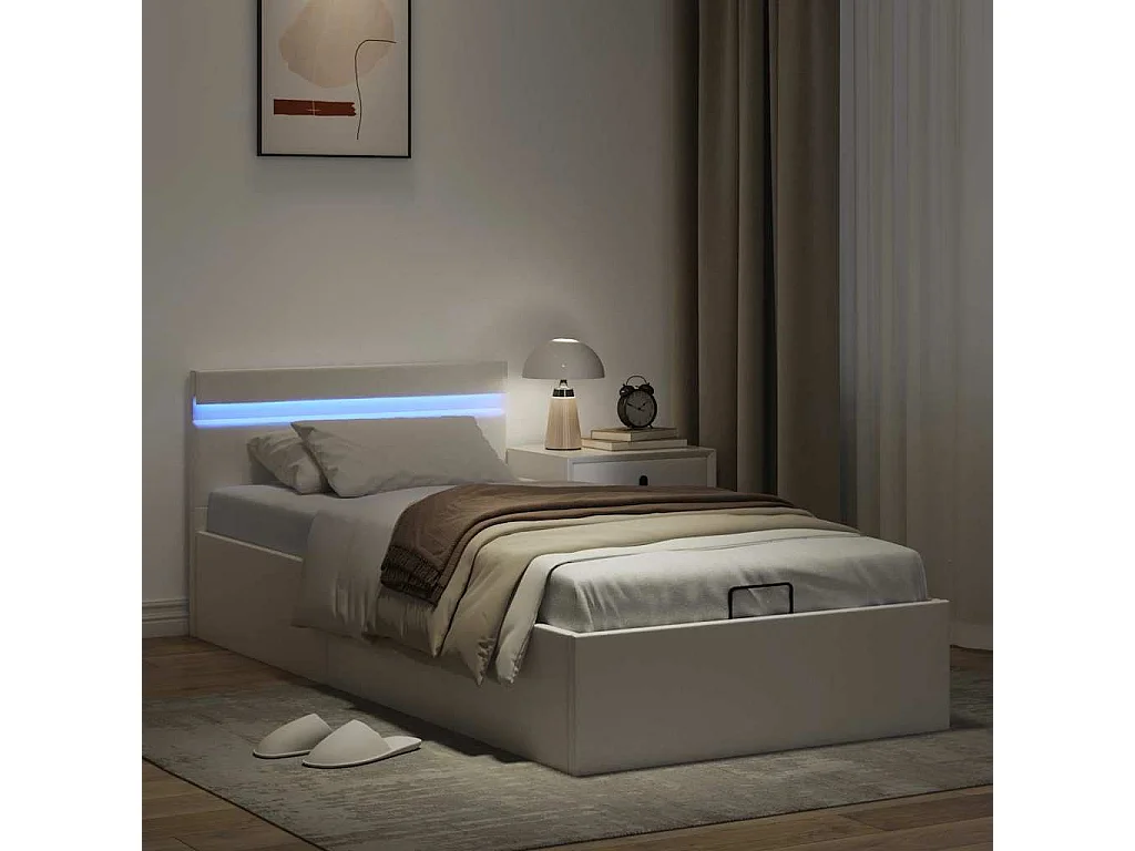 Somier hidráulico con almacenaje sin colchón y LED