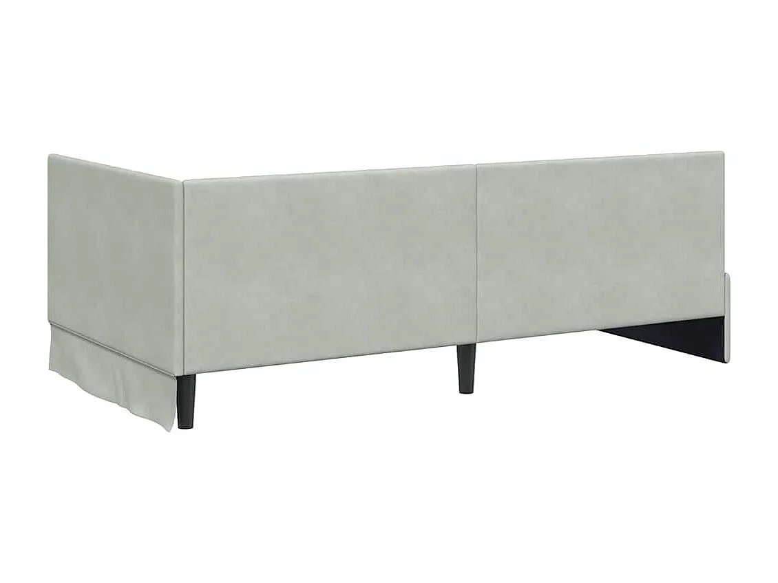 Hoekbedframe Lichtgrijs 90 x 200 cm Fluweel