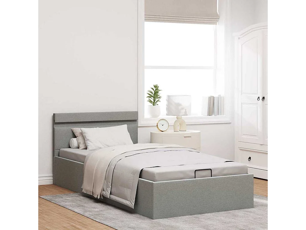 Cadre de lit à rangement hydraulique sans matelas 90x200 cm