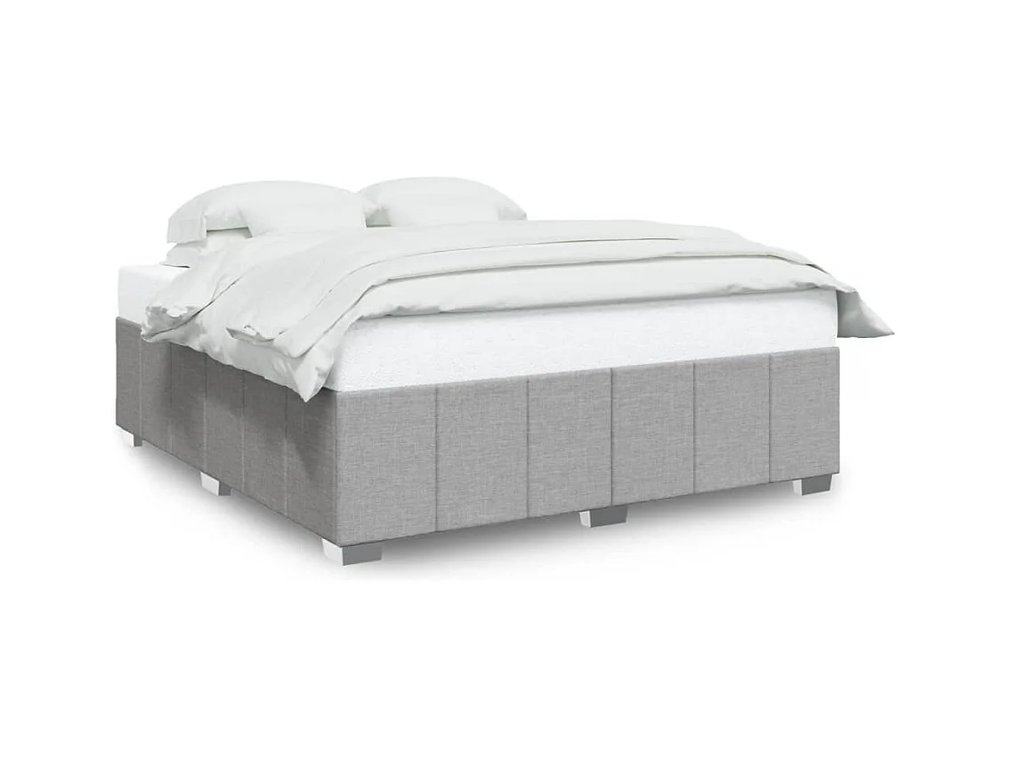 Bedframe zonder matras lichtgrijs 200x200 cm stof