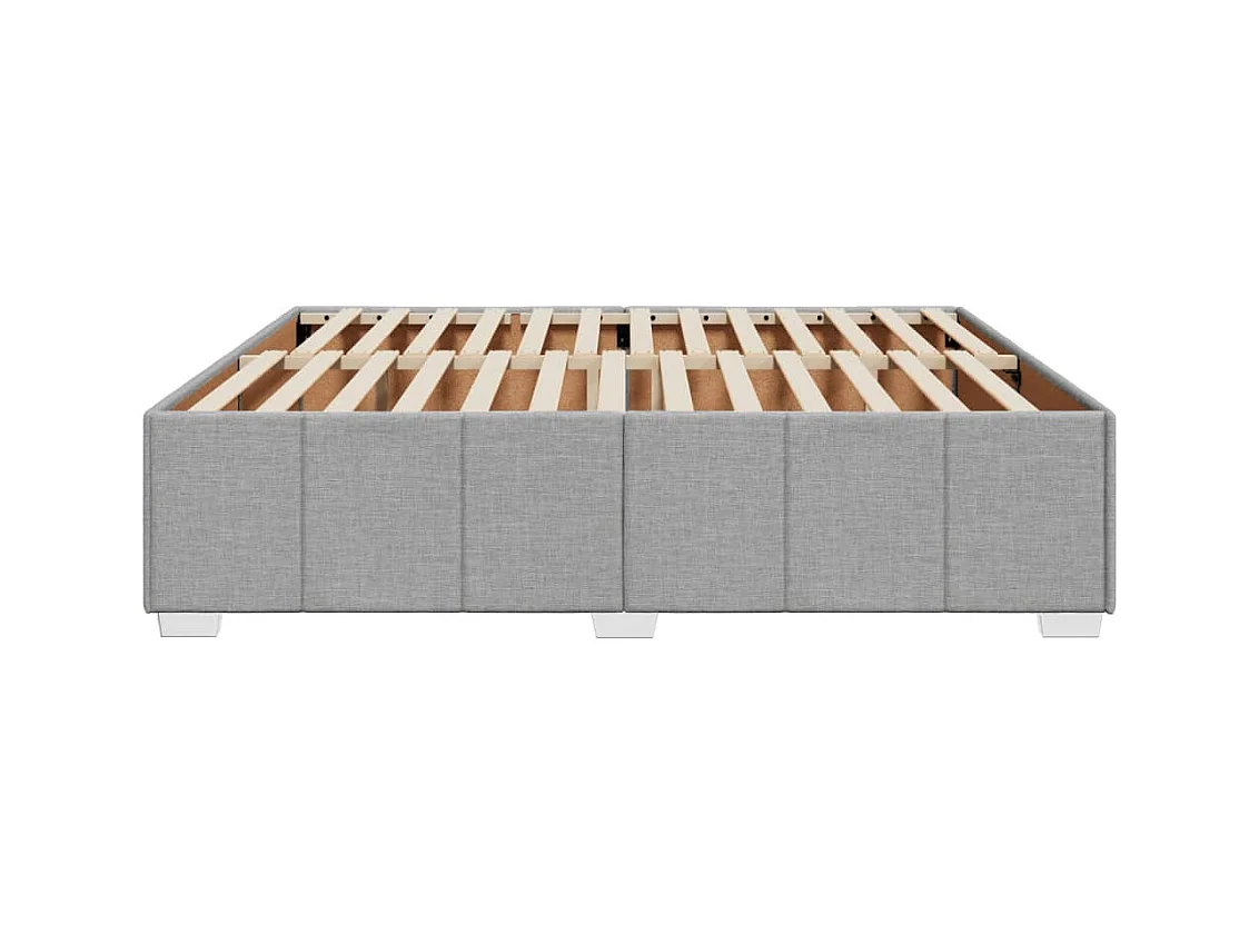 Bedframe zonder matras lichtgrijs 200x200 cm stof