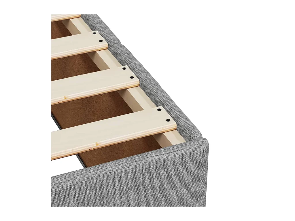 Bedframe zonder matras lichtgrijs 200x200 cm stof