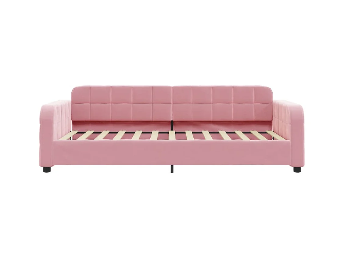 Divano letto con materasso rosa 100x200 cm in velluto