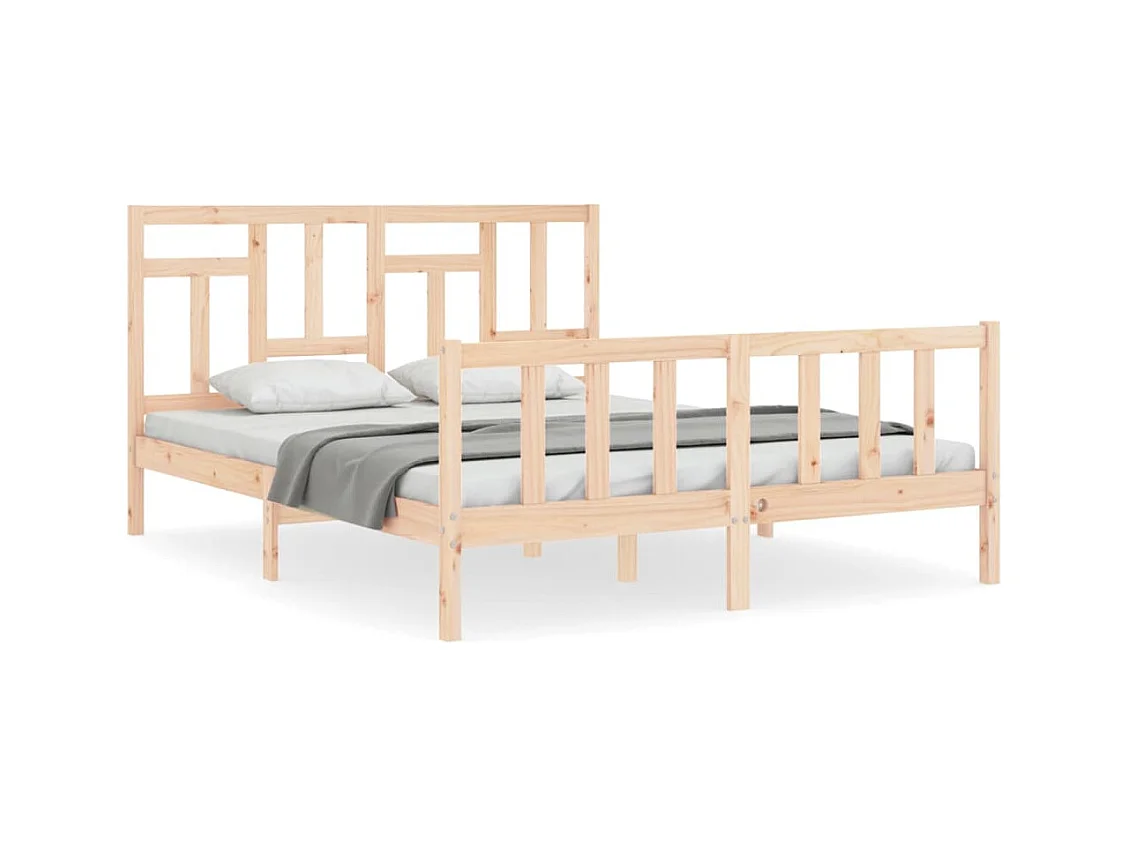 Cadre de lit sans matelas 160x200 cm bois massif de pin