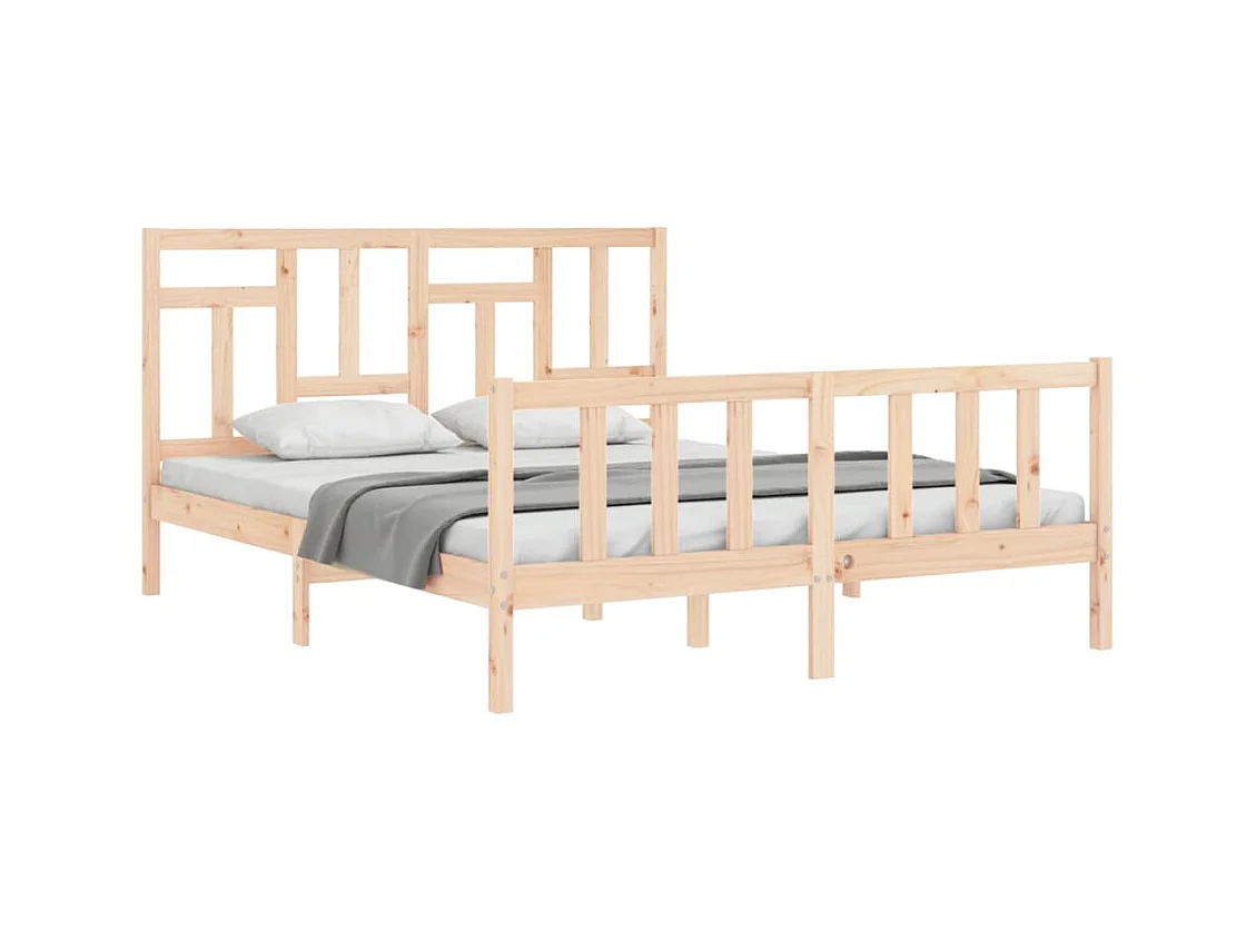 Cadre de lit sans matelas 160x200 cm bois massif de pin