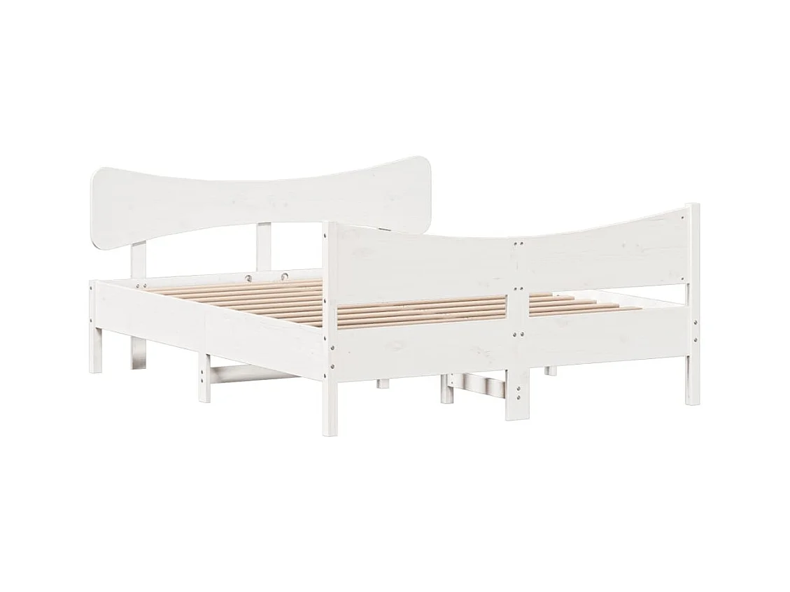 Bedframe zonder matras wit 135x190 cm massief grenenhout