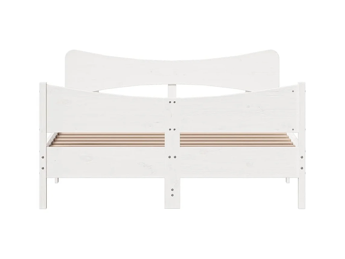 Bedframe zonder matras wit 135x190 cm massief grenenhout