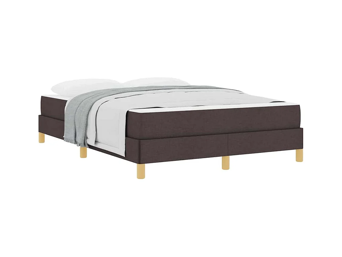 Bruin boxspringbed 140 x 200 cm Stof en bewerkt hout