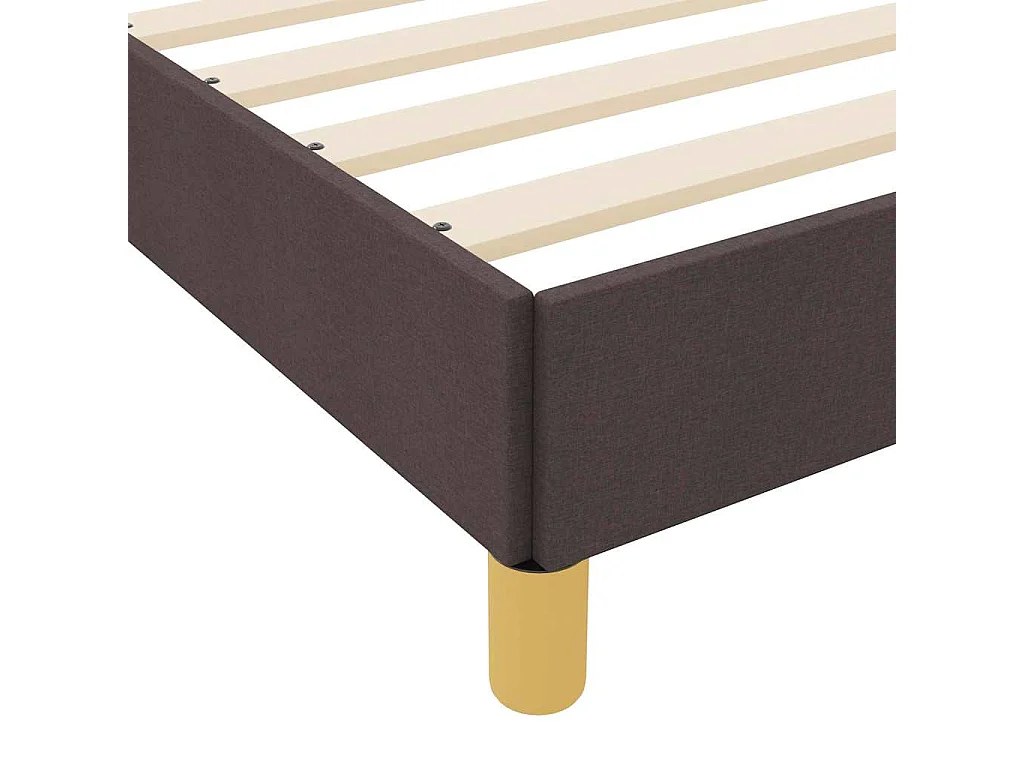 Letto a molle marrone 140 x 200 cm Tessuto e legno ingegnerizzato
