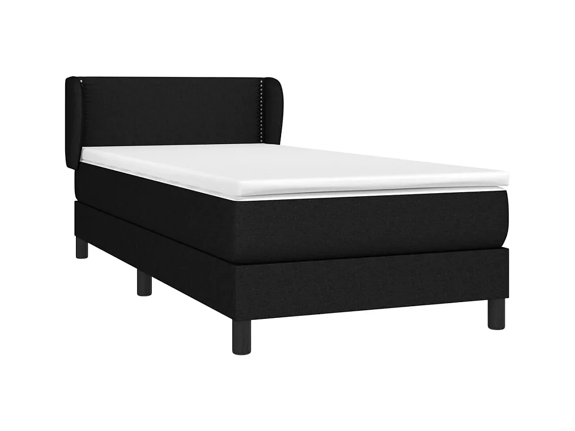 Rete a doghe e materasso Tessuto Nero 80x200 cm