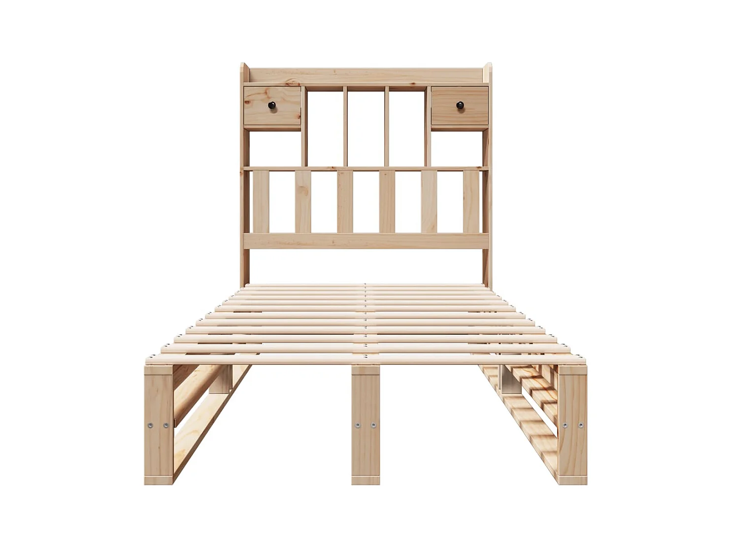 Bibliotheksbett ohne Matratze 90x190 cm Massivholz Kiefer