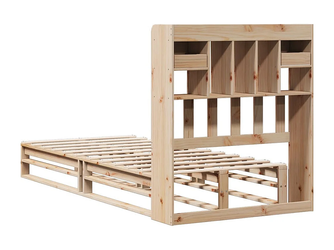 Bibliotheksbett ohne Matratze 90x190 cm Massivholz Kiefer