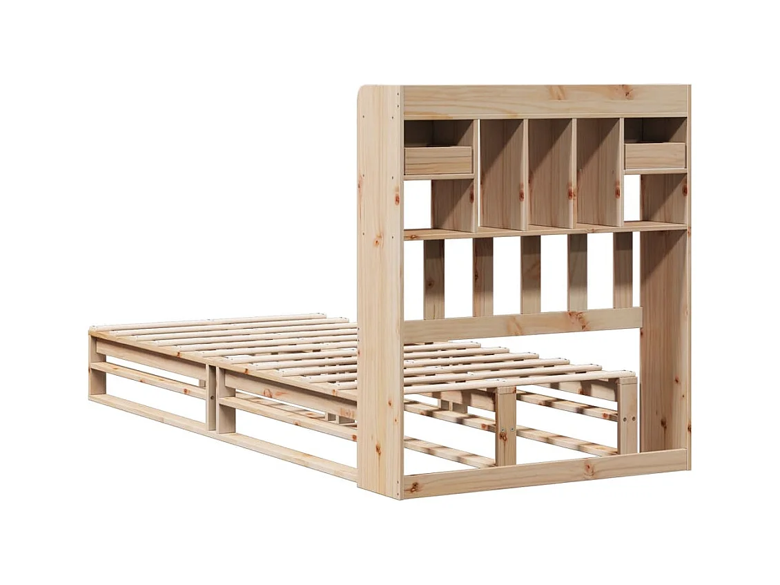Bibliotheekbed zonder matras 90x190 cm massief grenenhout