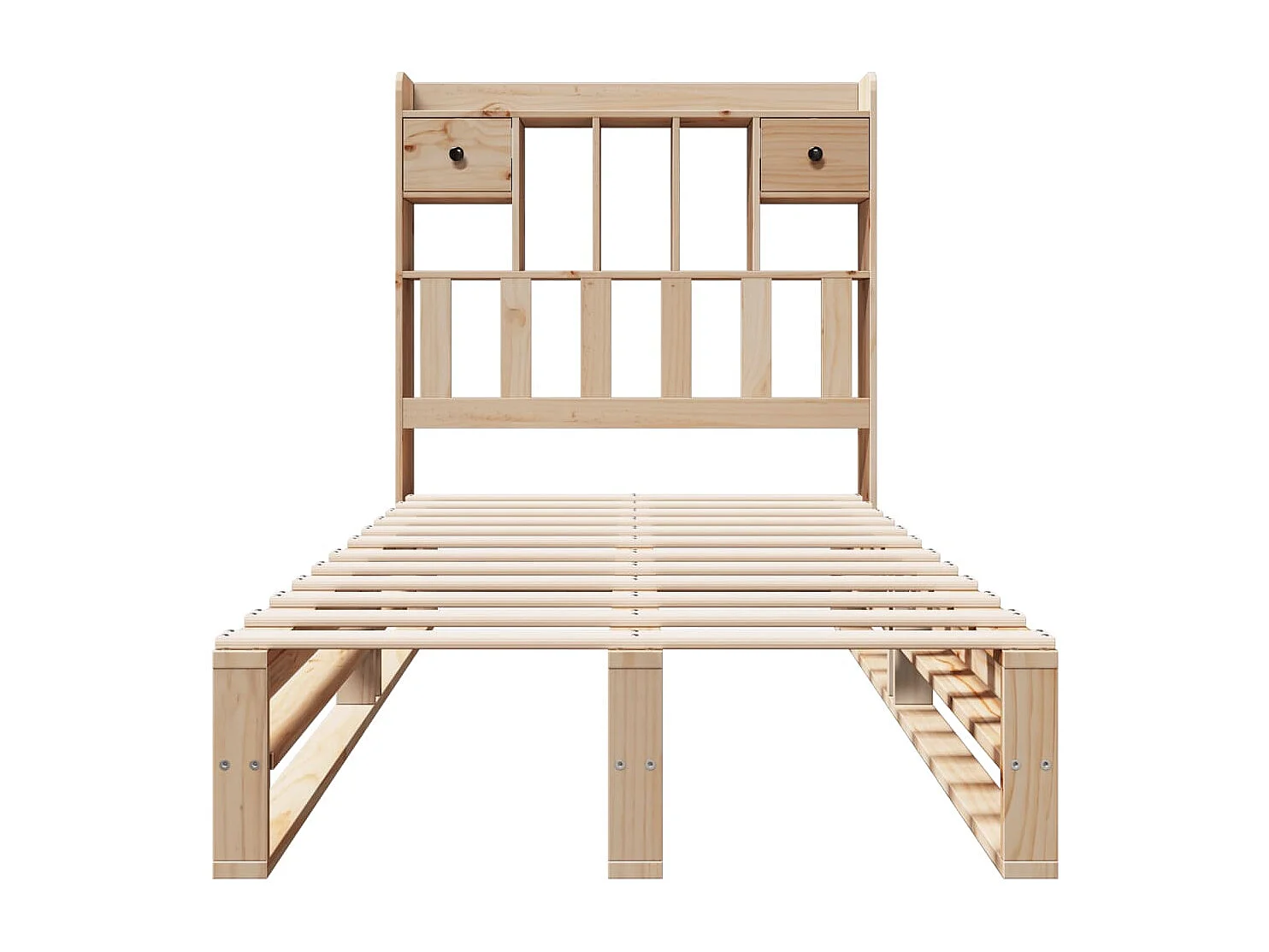 Bibliotheekbed zonder matras 90x190 cm massief grenenhout