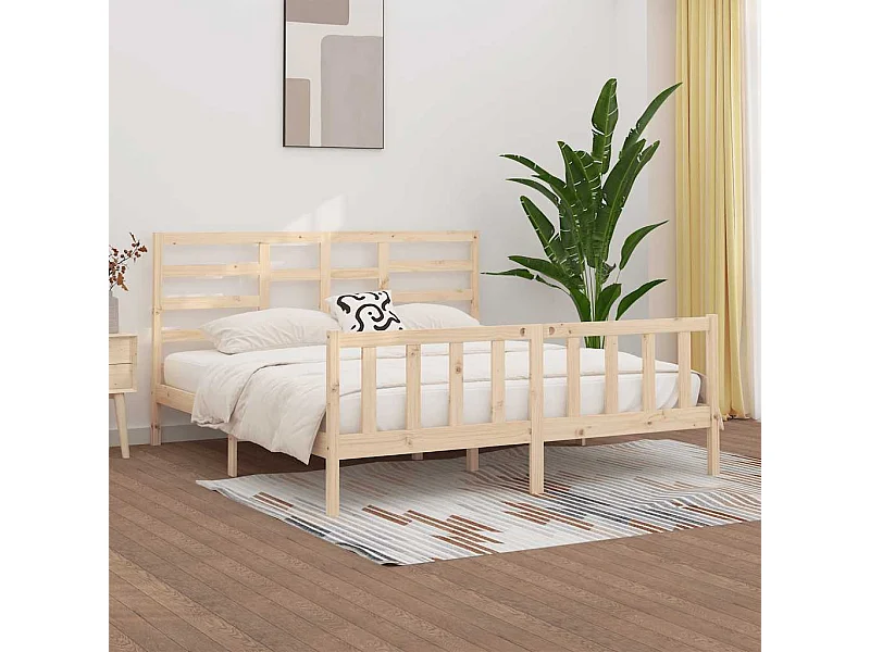Estructura de cama sin colchón 200x200 cm madera maciza de pino
