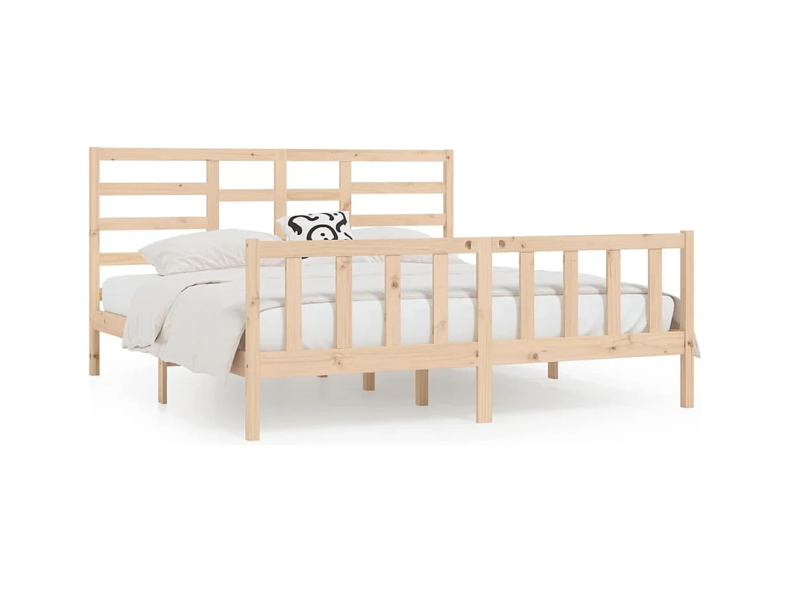 Struttura letto senza materasso 200x200 cm in legno massello di pino