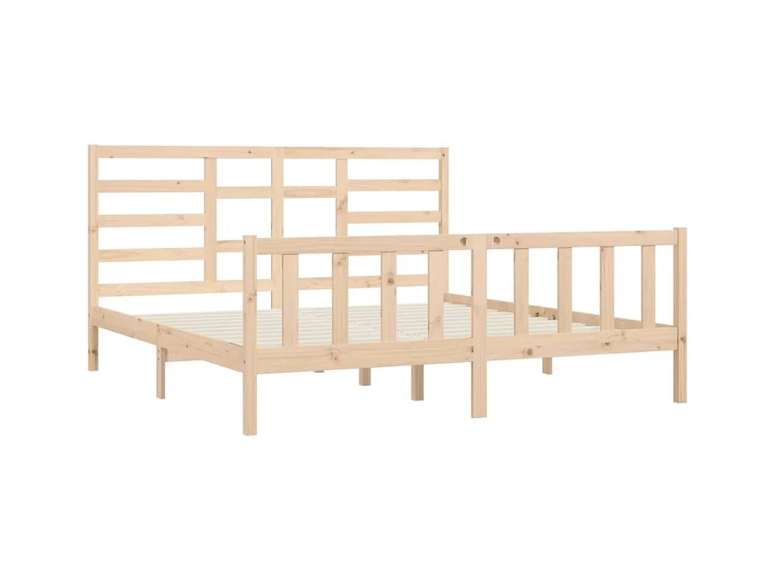 Struttura letto senza materasso 200x200 cm in legno massello di pino