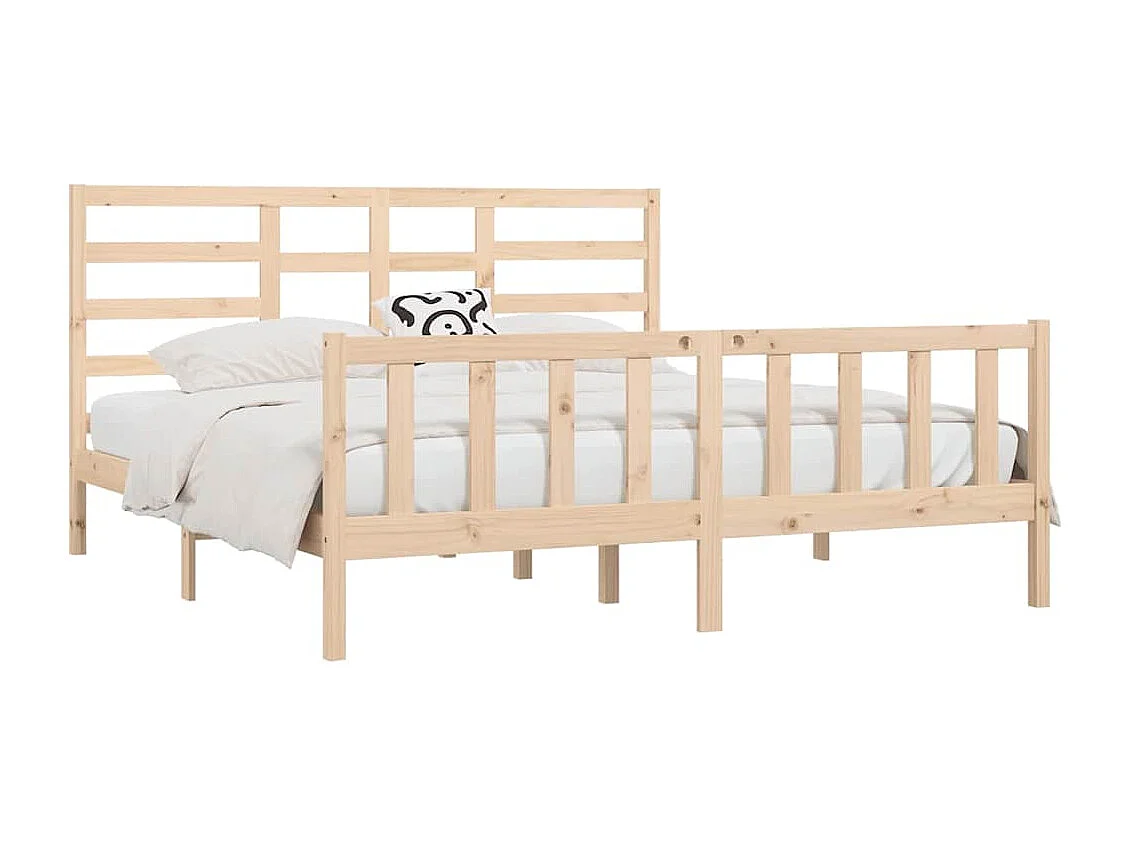 Cadre de lit sans matelas 200x200 cm bois massif de pin
