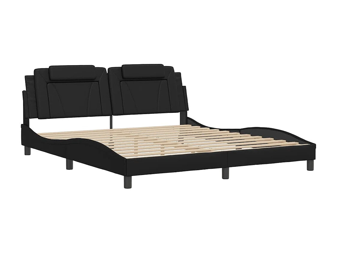 Struttura letto senza materasso nero 180x200 cm similpelle