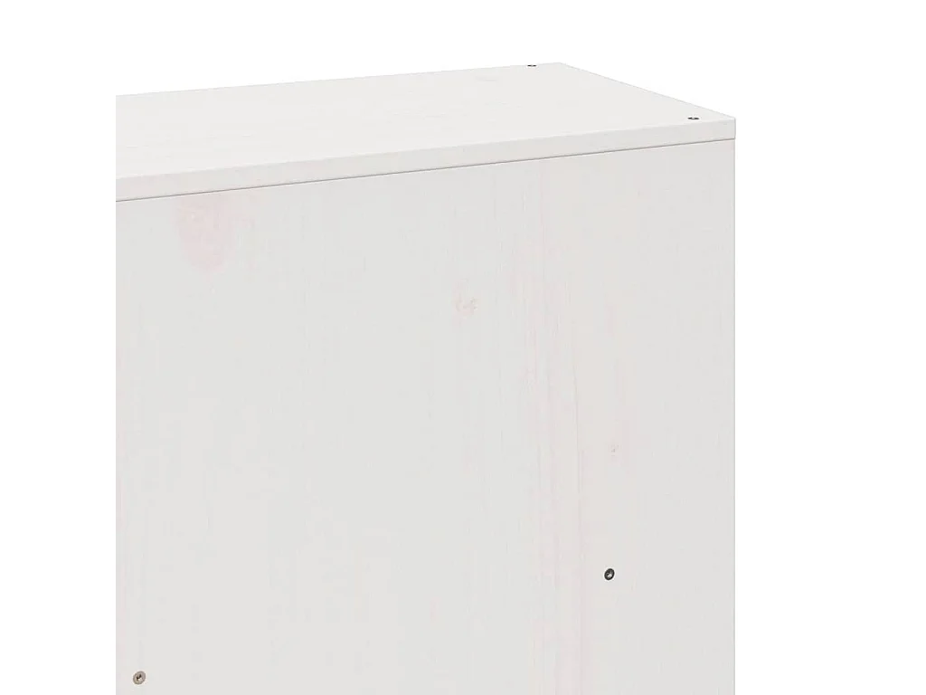 Letto libreria bianco senza materasso 200x200 cm in legno massello di pino