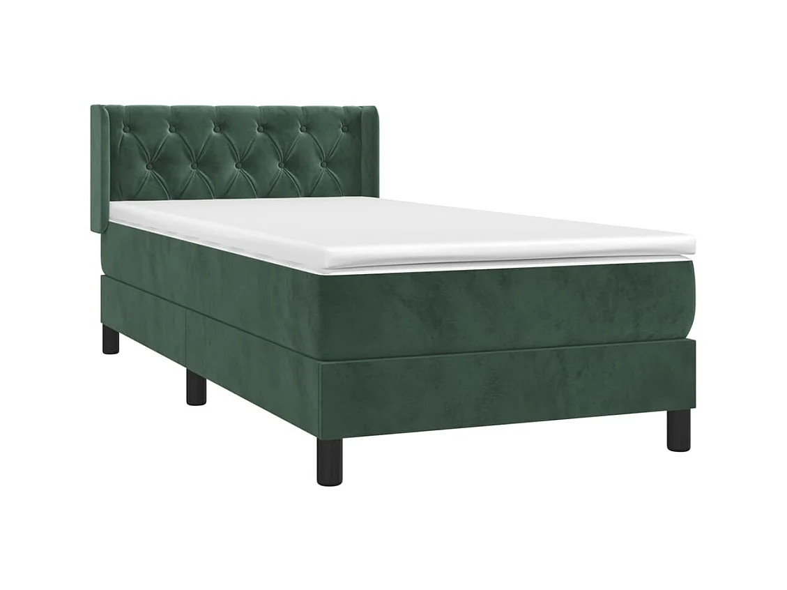 Lattenbodem en matras Donkergroen 80x200 cm Fluweel