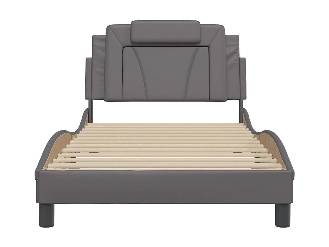 Struttura letto con LED senza materasso grigio 100x200 cm