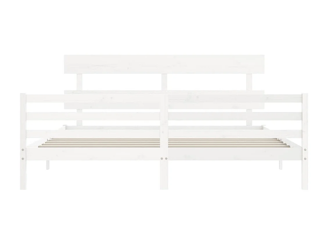 Cadre de lit sans matelas blanc 200x200 cm bois massif