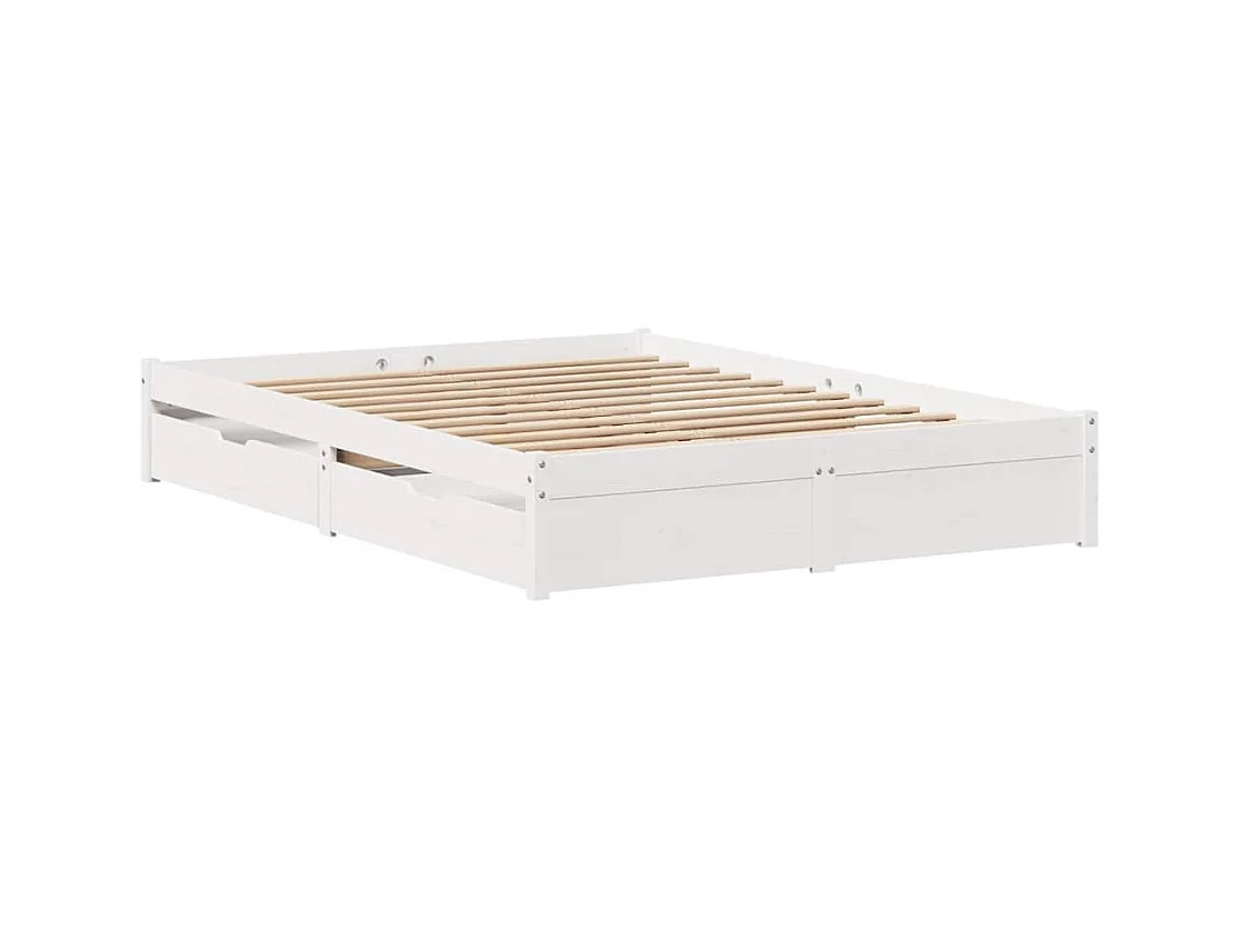 Bedframe zonder matras wit 120x200 cm massief grenenhout
