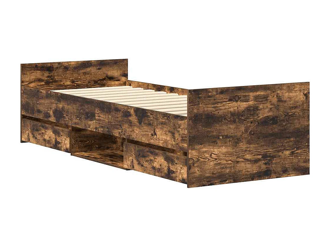 Bettgestell ohne Matratze Eiche geräuchert 100x200 cm