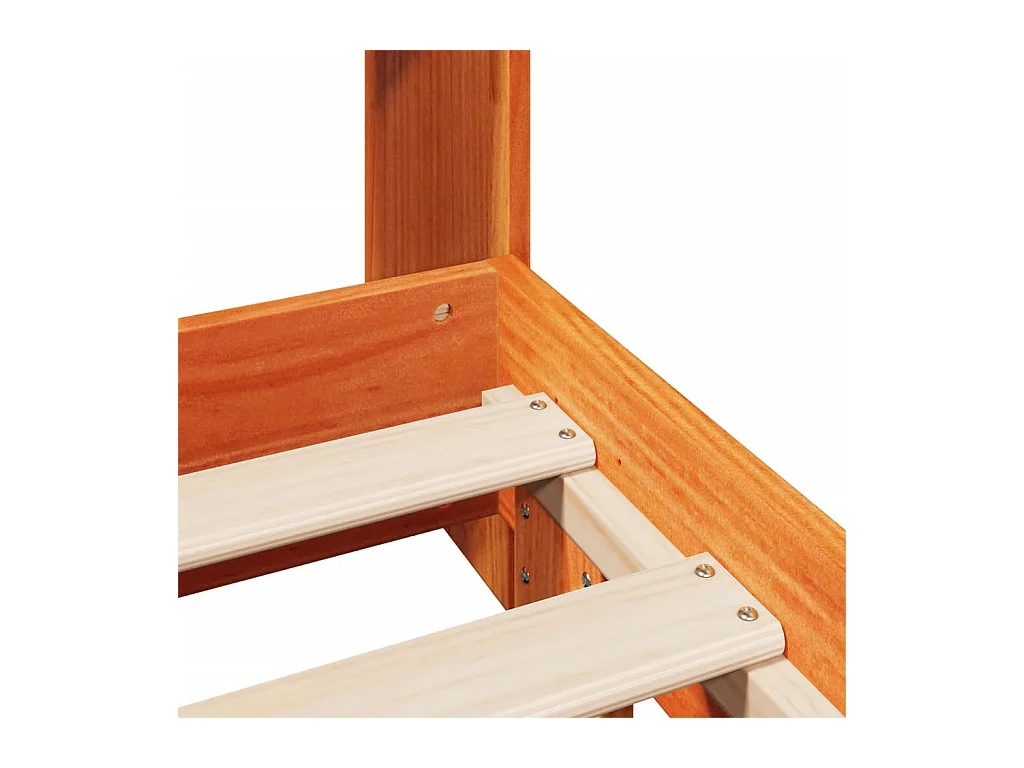 Estructura de cama sin colchón marrón cera 140x190cm madera maciza de pino