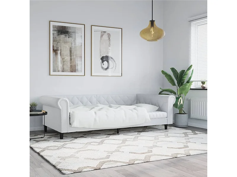 Dagbed zonder matras wit 90x200 cm kunstleer