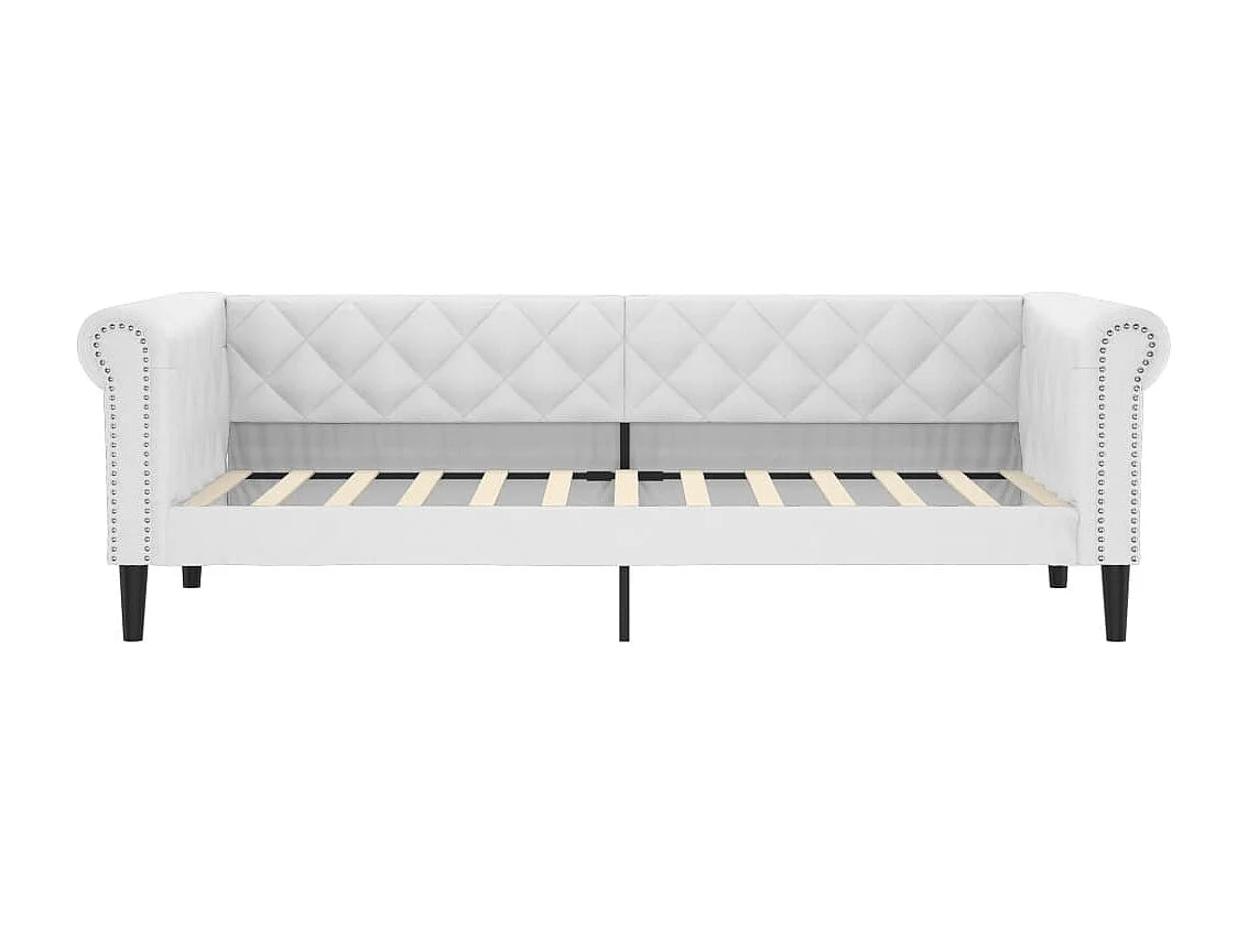 Lit de jour sans matelas blanc 90x200 cm similicuir