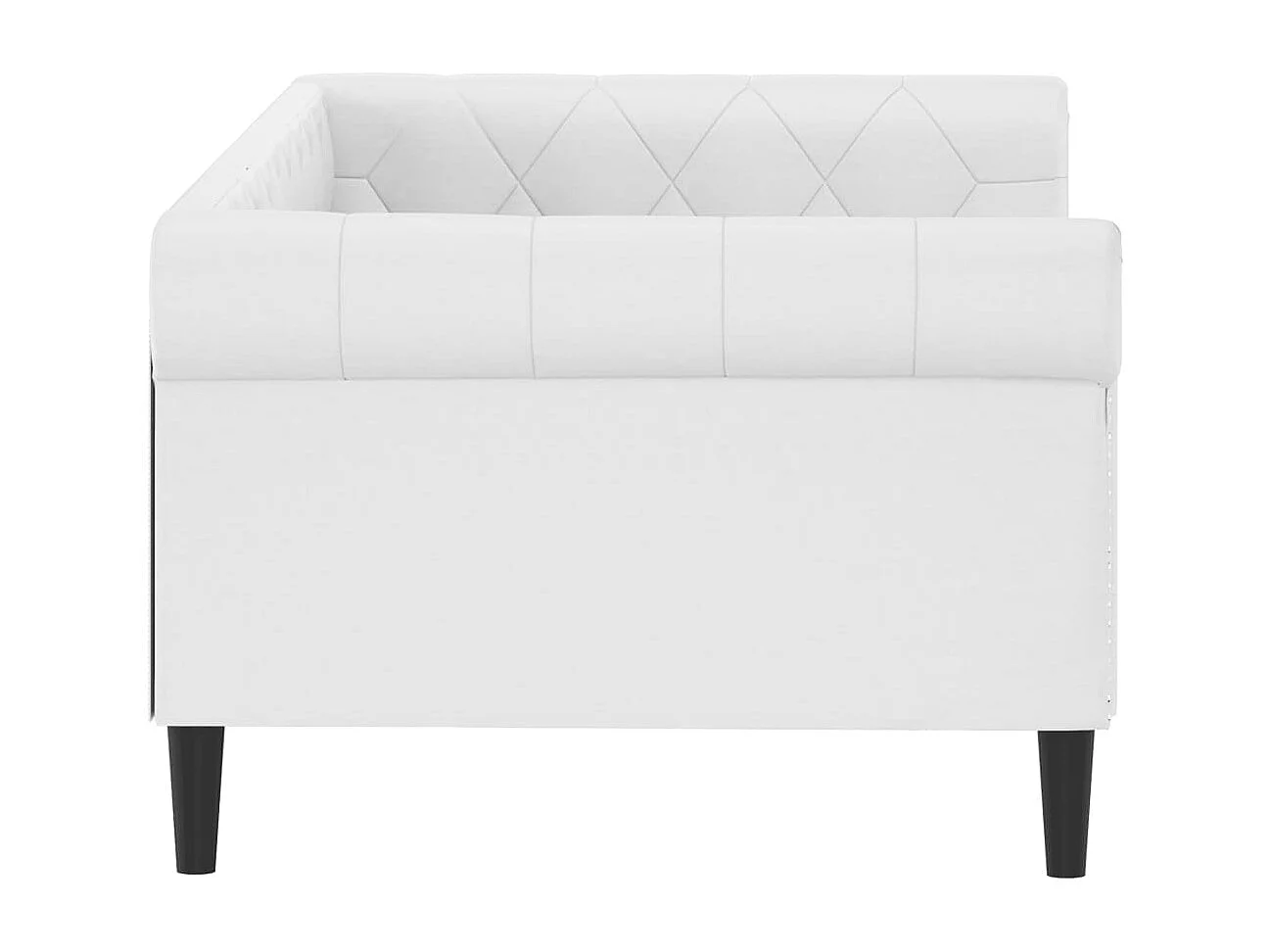 Lit de jour sans matelas blanc 90x200 cm similicuir