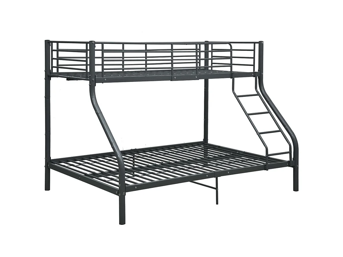 Stapelbedframe zonder matras zwart 140x200 cm/90x200 cm