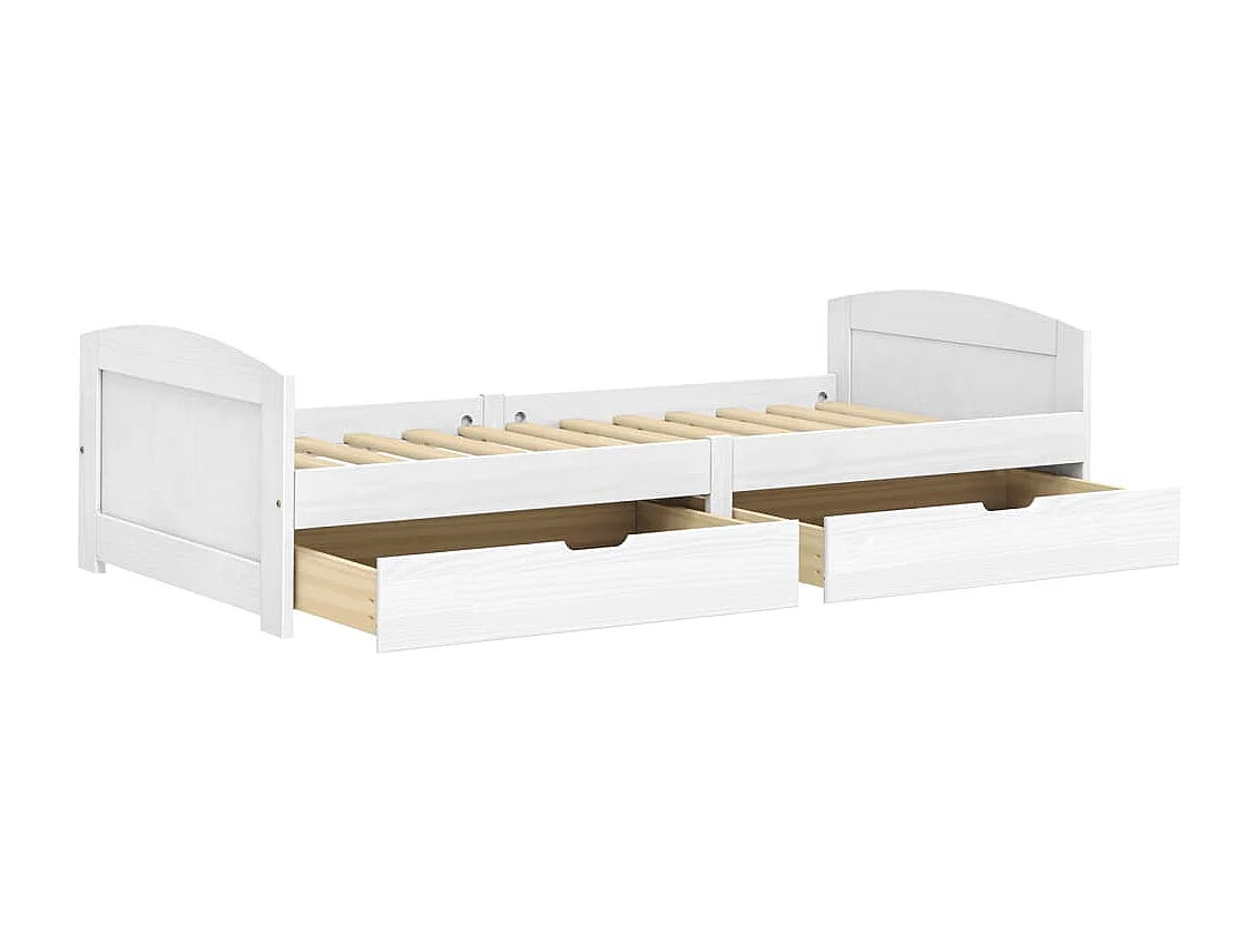 Cama de día con 2 cajones sin colchón IRUN blanco 90x200 cm