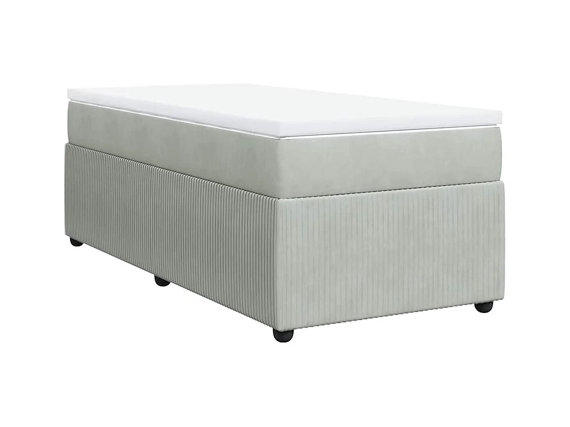 Lattenbodem en matras Lichtgrijs 90x190 cm Fluweel