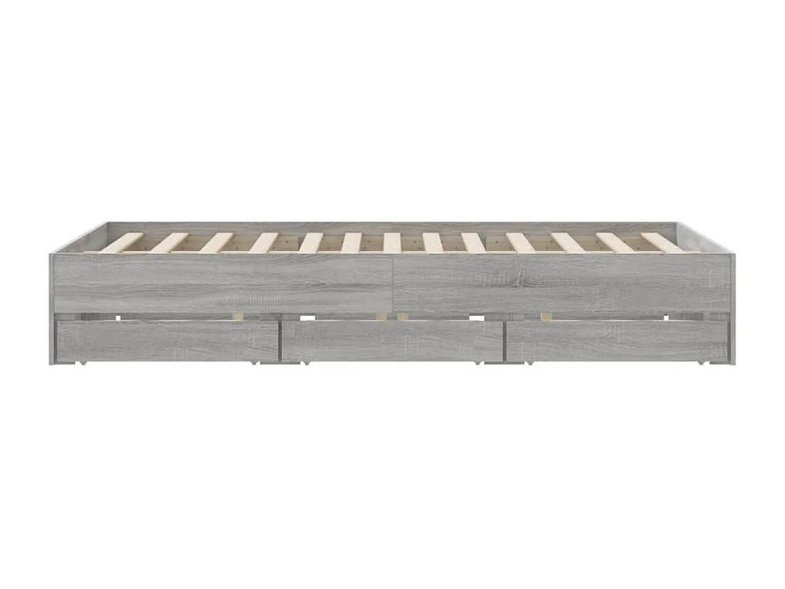 Estructura de cama con cajones sin colchón Sonoma gris 140x200 cm