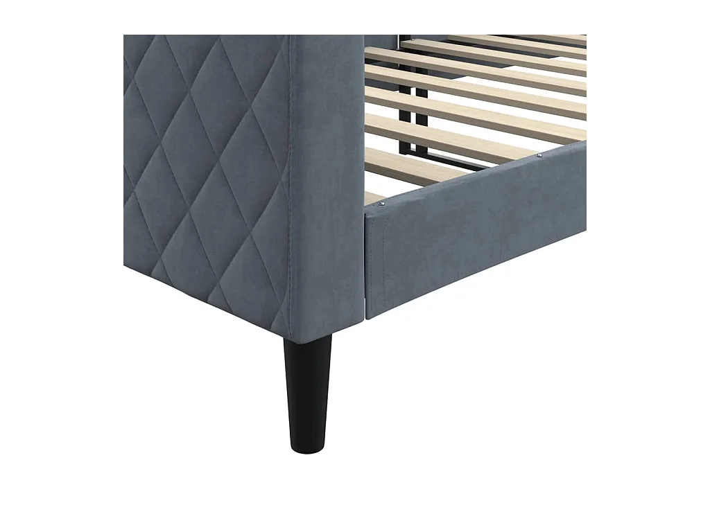 Lit de repos gris foncé 80x200 cm velours