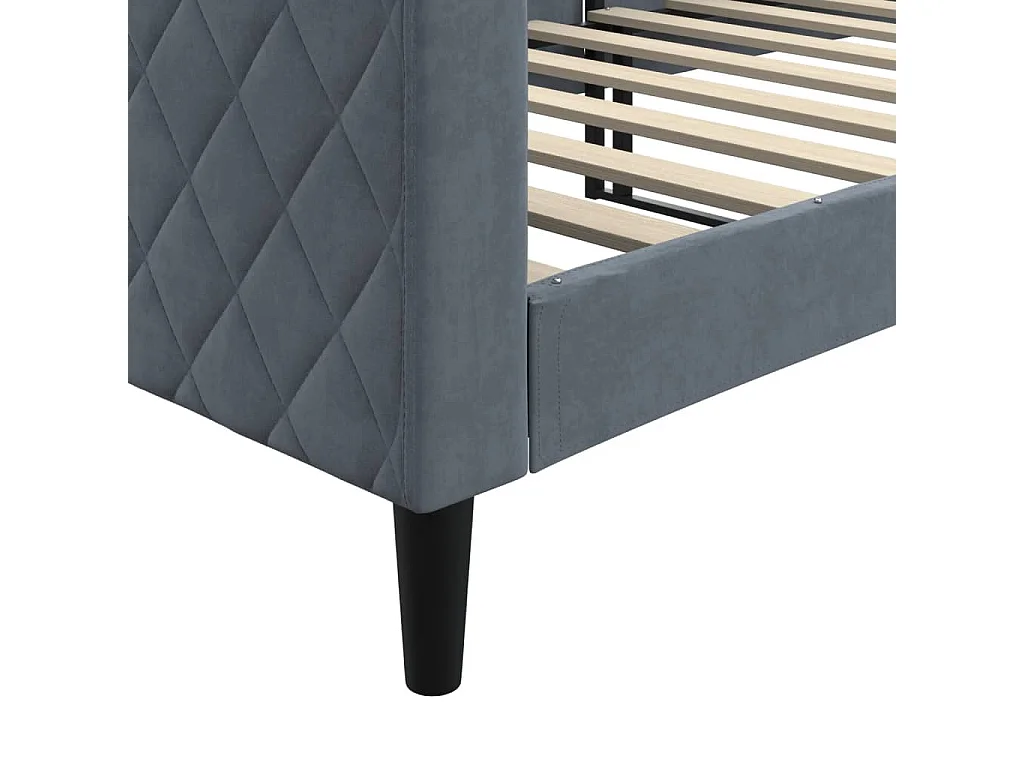 Donkergrijs slaapbank 80x200 cm fluweel