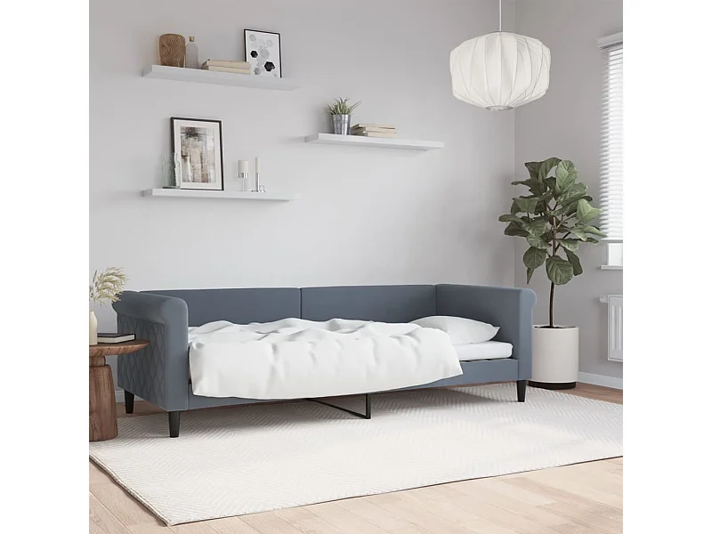 Lit de repos gris foncé 80x200 cm velours