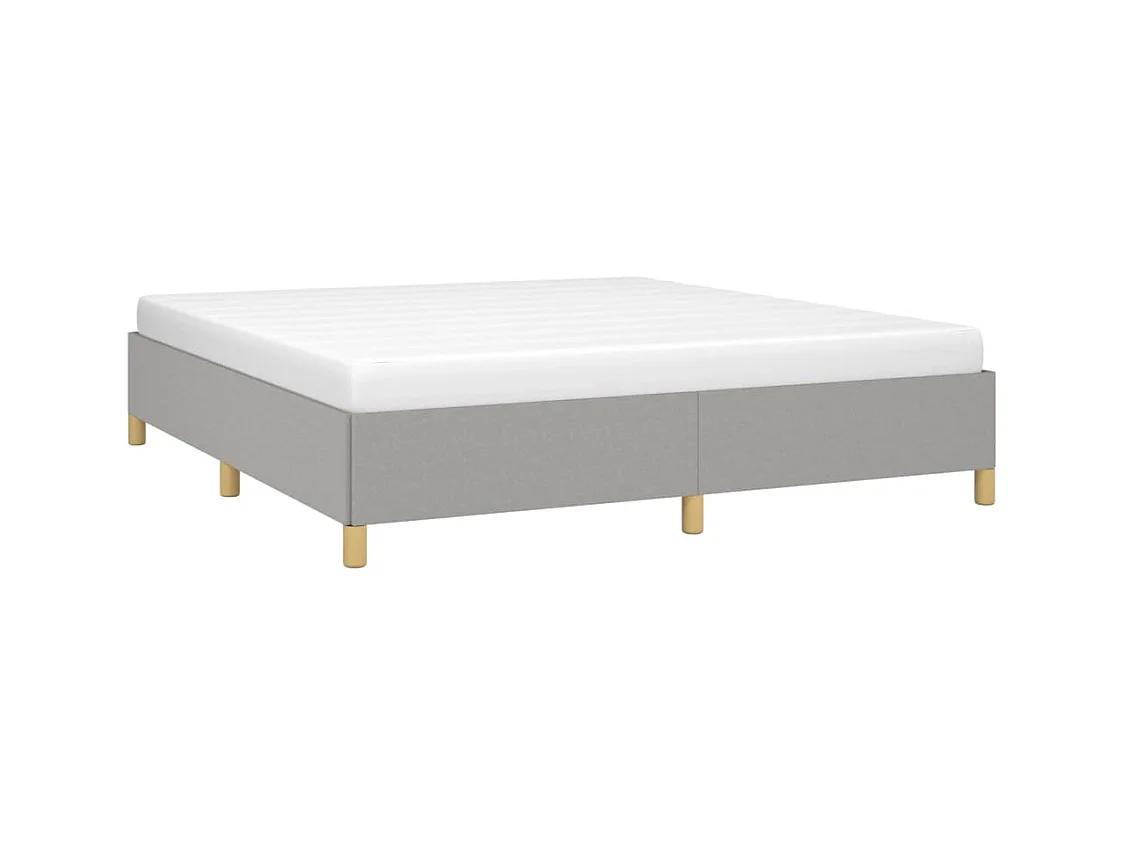 Bettgestell ohne Matratze hellgrau 180x200 cm Stoff