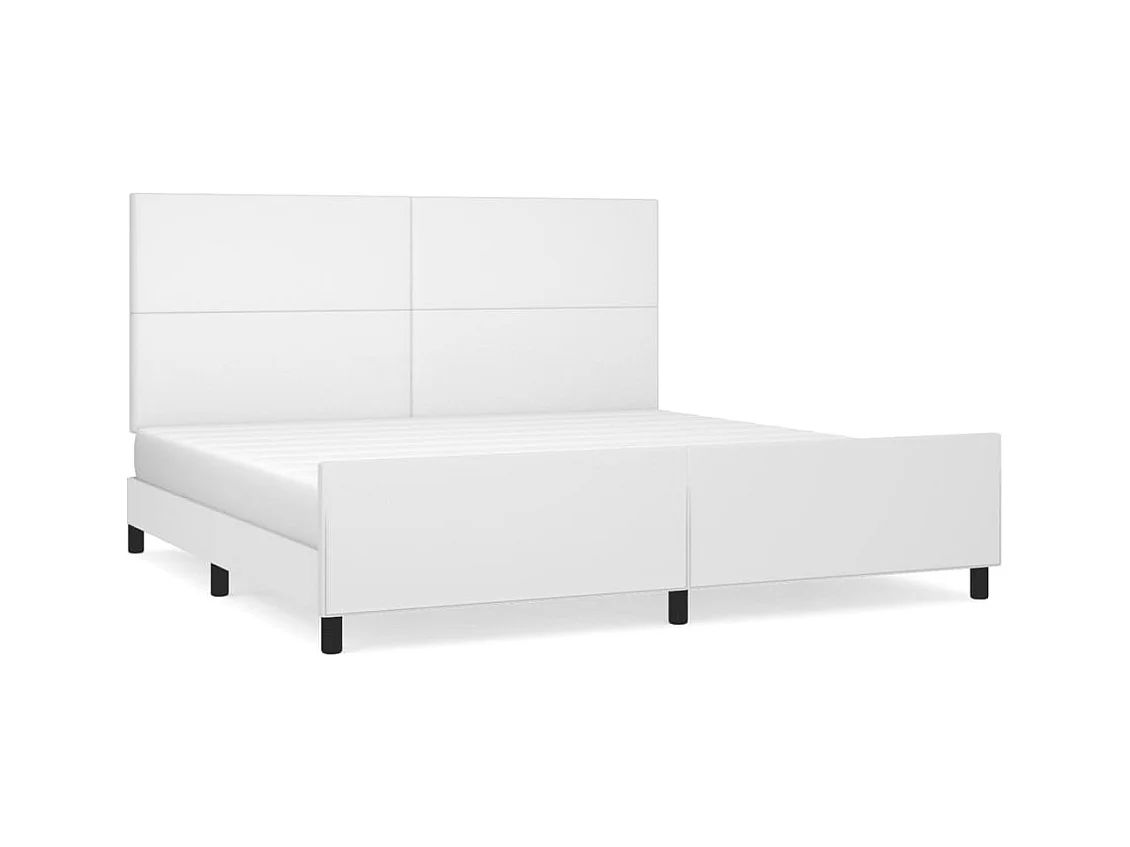 Struttura letto senza materasso bianco 200x200 cm similpelle