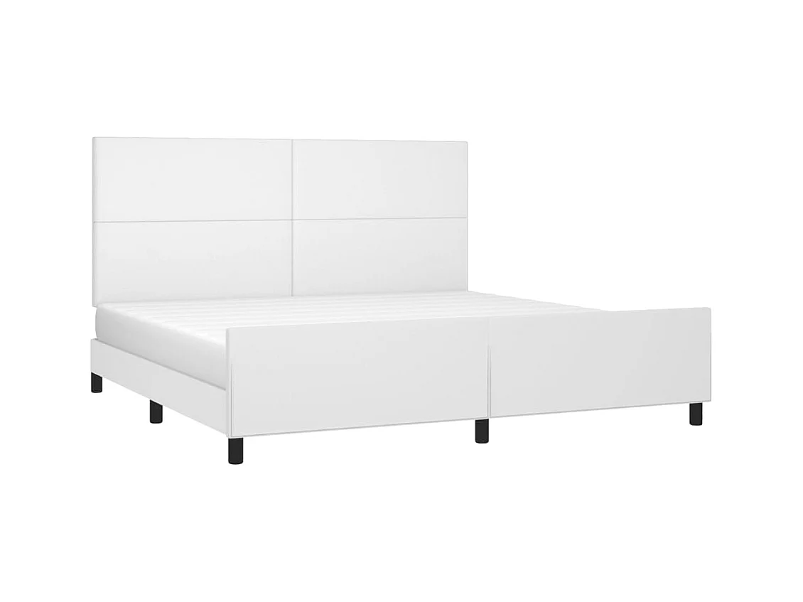 Struttura letto senza materasso bianco 200x200 cm similpelle