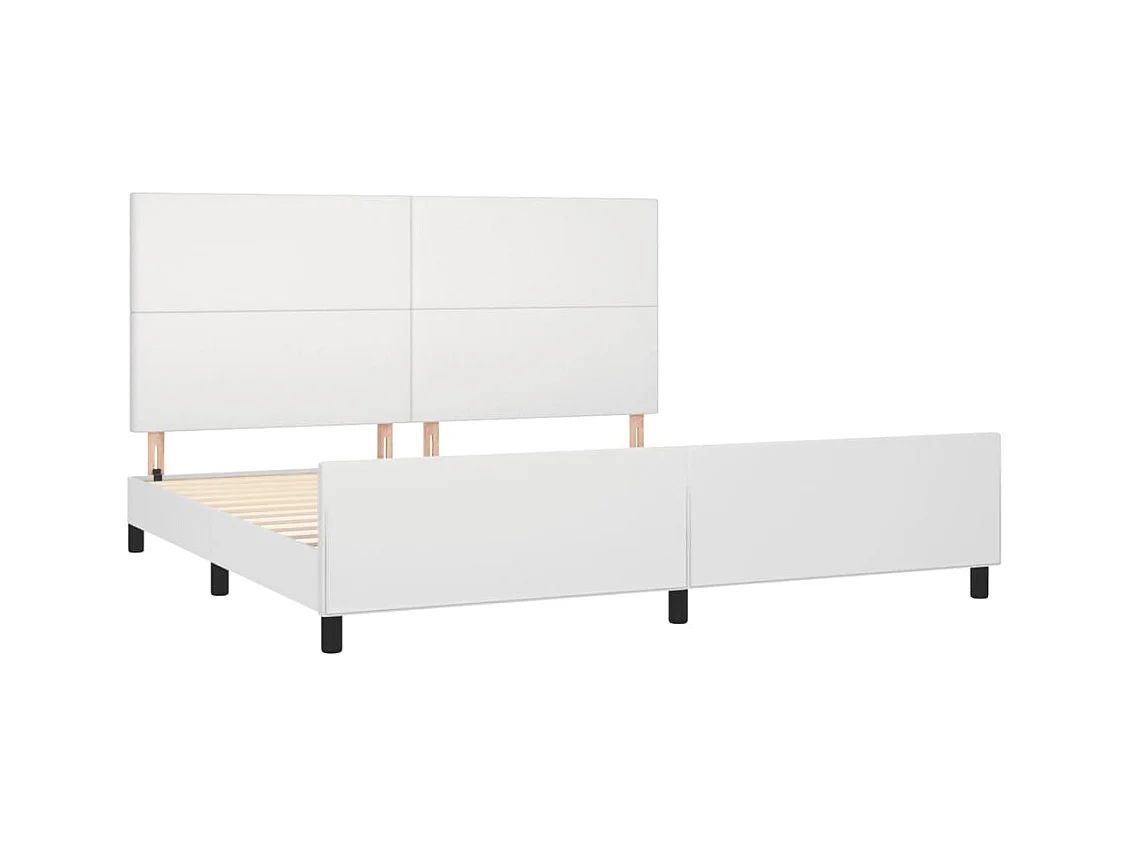 Struttura letto senza materasso bianco 200x200 cm similpelle