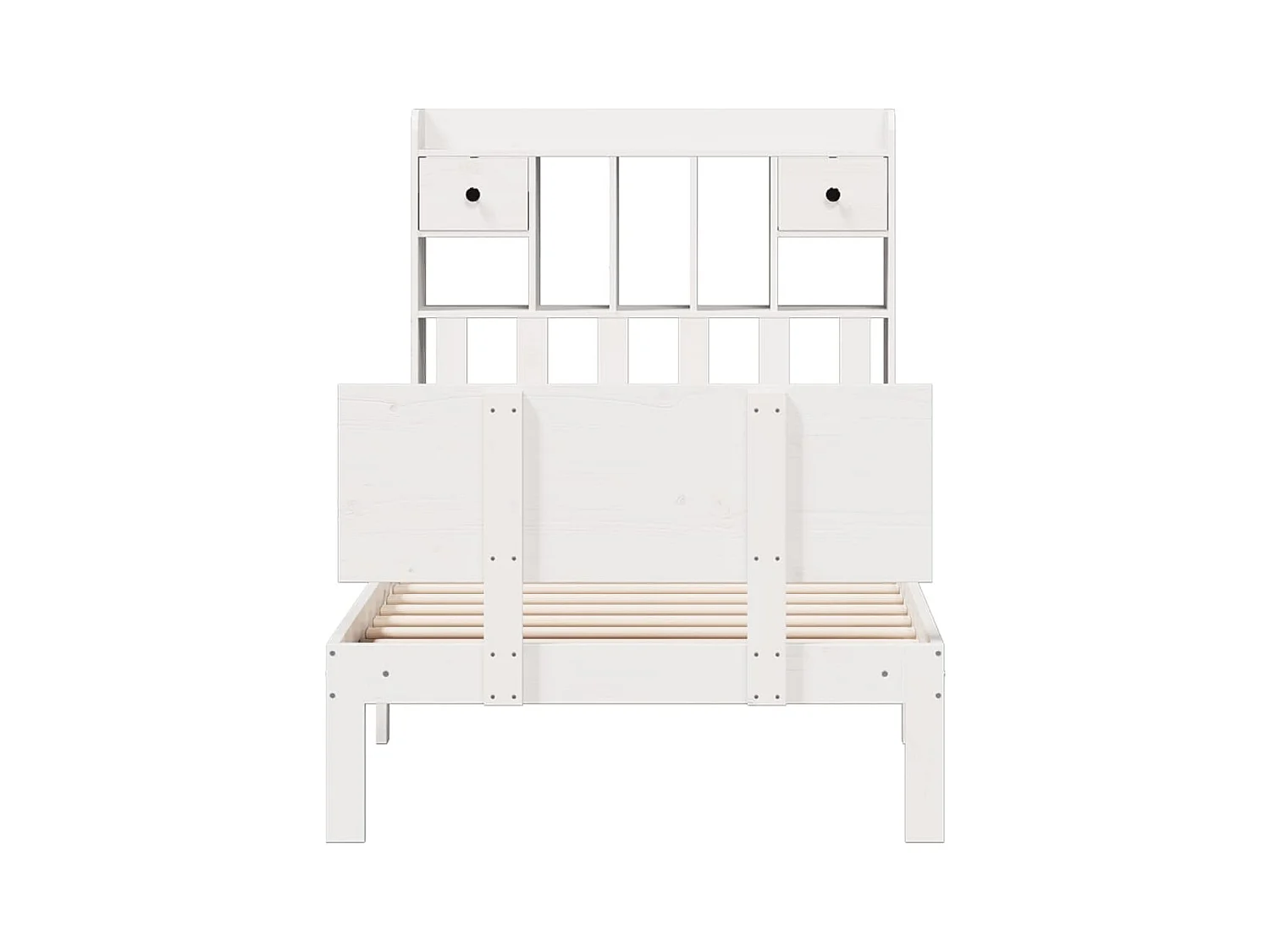 Wit boekenkastbed zonder matras 90x200cm massief grenenhout