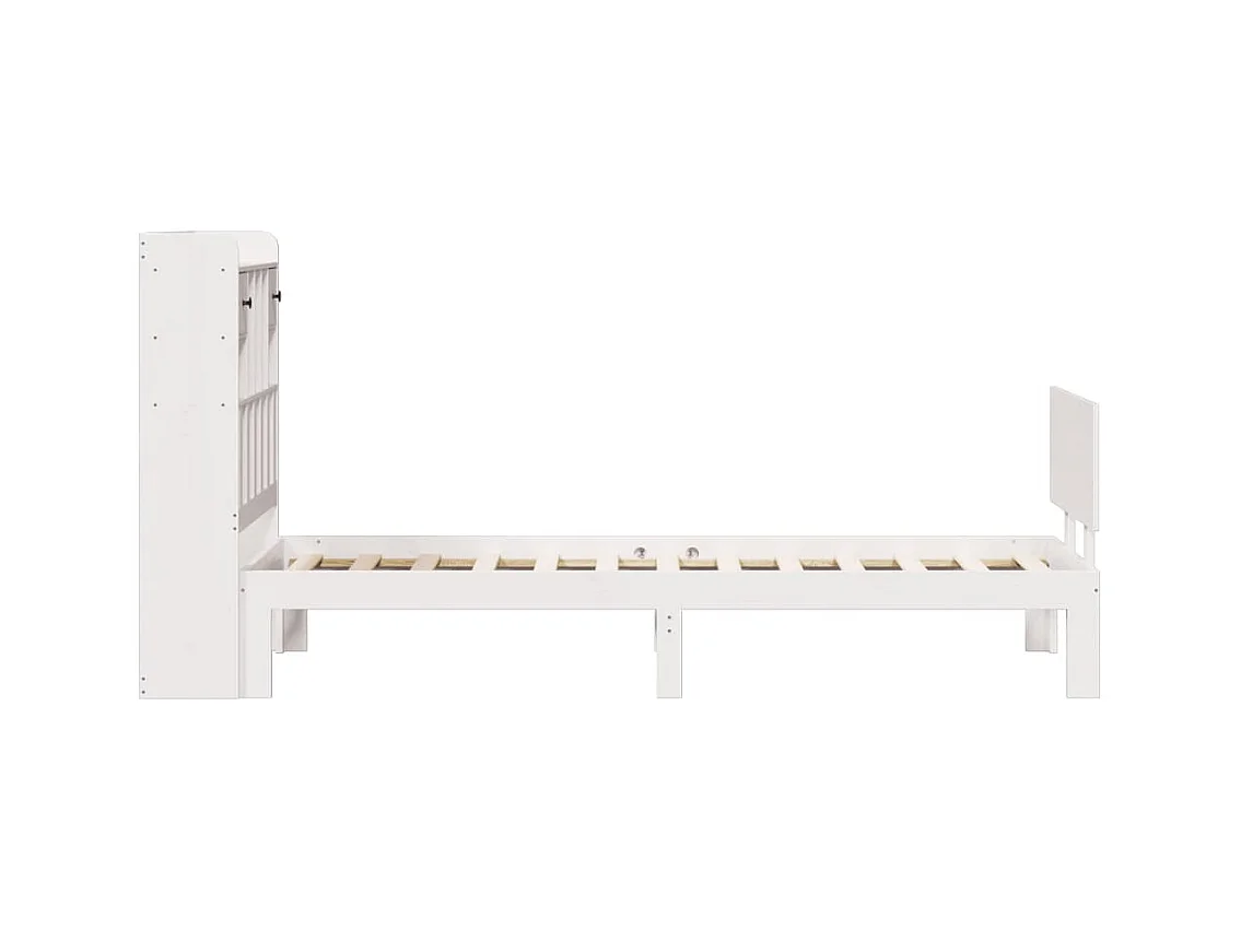 Wit boekenkastbed zonder matras 90x200cm massief grenenhout