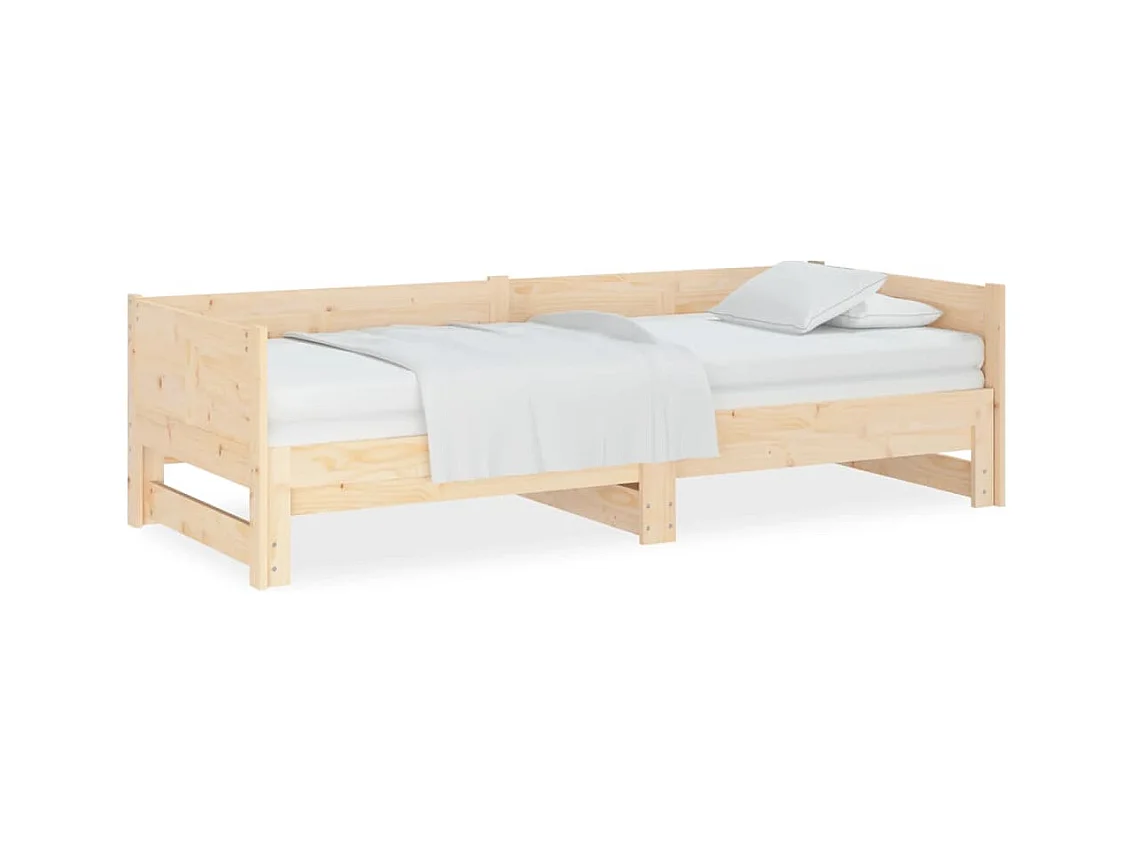 Letto scorrevole senza materasso in legno massello di pino 2x(80x200) cm